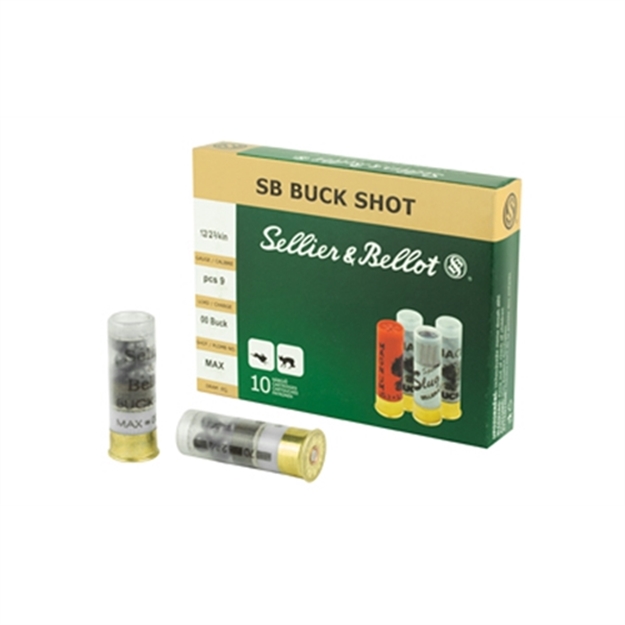 Picture of  Sellier & Bellot Sb12bsj Hunting  12Gauge 2.75" 9Pellets 1 1/8Oz 00Buck Shot 10 Box/25 Case 754908533282