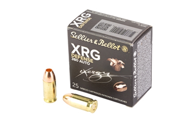 Picture of  Sellier & Bellot Sb380xa Xrg Defense 380 Acp 77Gr Solid Copper Hollow Point 25 Per Box/40 Case