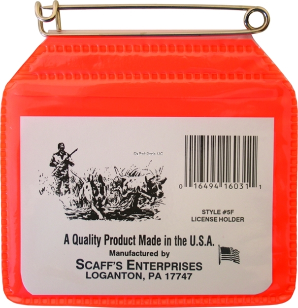 Picture of Scaffs License Holder Clr W/Fl Org Back 5-1/8X3-7/8