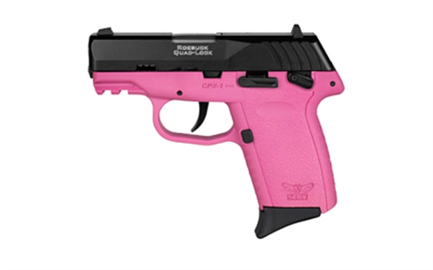 Picture of Sccy Industries Cpx1cbpkg3 Cpx-1 Gen3 9Mm Luger 10+1 3.10" Pink Polymer W/ Picatinny Rail Serrated Black Nitride SS Slide Pink Polymer Grip CPX-1CBPKG3