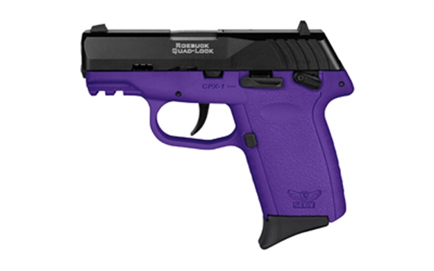 Picture of Sccy Industries Cpx1cbpug3 Cpx-1 Gen3 9Mm Luger 10+1 3.10" Purple Polymer W/Picatinny Rail Serrated Black Nitride SS Slide Purple Polymer Grip CPX-1CBPUG3