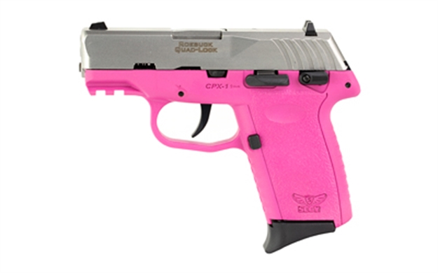 Picture of Sccy Industries Cpx1ttpkg3 Cpx-1 Gen3 9Mm Luger Caliber With 3.10" Barrel, 10+1 Capacity, Pink Finish Picatinny Rail Frame, Serrated Stainless Steel Slide & Polymer Grip CPX-1TTPKG3