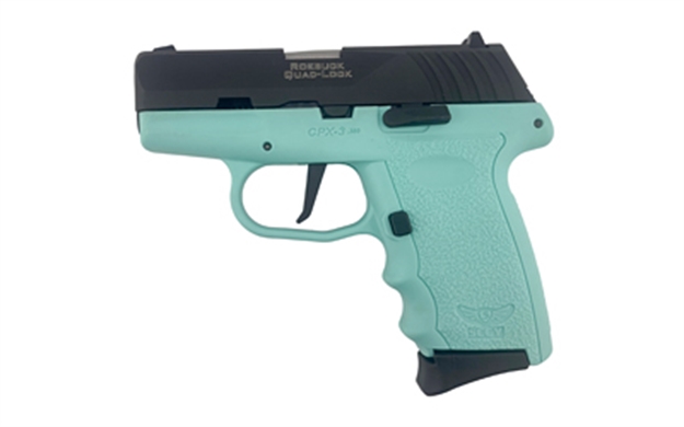 Picture of Sccy Industries Semi Auto Pistol 380 Acp, 3.1" Sky Blue, Black Slide, 3-10 RD CPX3CBSB 857679003524