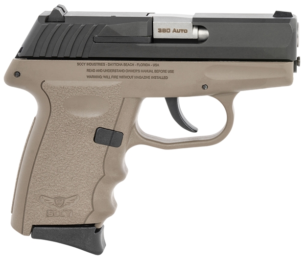 Picture of Sccy Industries Cpx-3Cbde Cpx-3  380 Acp 10+1 3.10" Flat Dark Earth Polymer Serrated Black Nitride SS Slide Finger Grooved Fde Polymer Grip CPX-3CBDEG3 810099570465