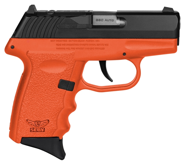 Picture of Sccy Industries Cpx3cborrdrg3 Cpx-3 RD 380 Acp 10+1 2.96" Orange Polymer/Serrated Black Nitride Stainless Steel Slide/ Finger Grooved Orange Polymer Grip CPX-3CBORRDRG3