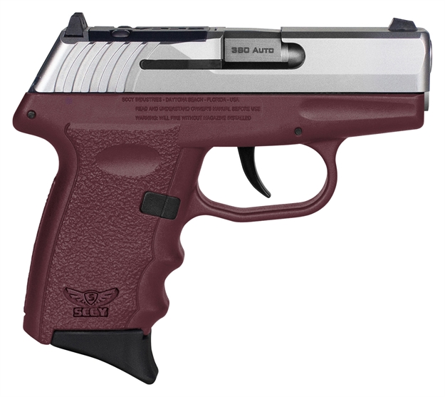 Picture of Sccy Industries Cpx3ttcrrdrg3 Cpx-3 RD 380 Acp 10+1 2.96" Crimson Red Polymer/Serrated Stainless Steel Slide/Finger Grooved Crimson Red Polymer Grip CPX-3TTCRRDRG3