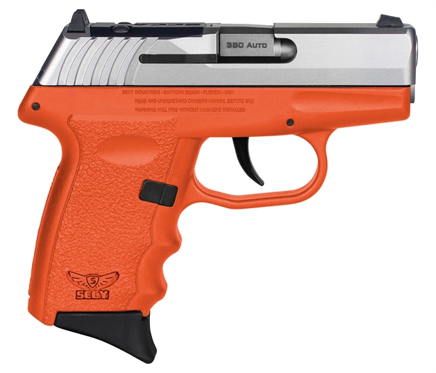 Picture of Sccy Industries Cpx3ttorrdrg3 Cpx-3 RD 380 Acp 10+1 2.96" Orange Polymer/Serrated Stainless Steel Slide/Finger Grooved Orange Polymer Grip CPX-3TTORRDRG3