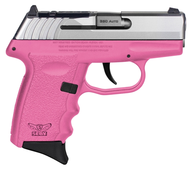 Picture of Sccy Industries Cpx3ttpkrdrg3 Cpx-3 RD 380 Acp 10+1 2.96" Pink Polymer/Serrated Stainless Steel Slide/Finger Grooved Pink Polymer Grip CPX-3TTPKRDRG3