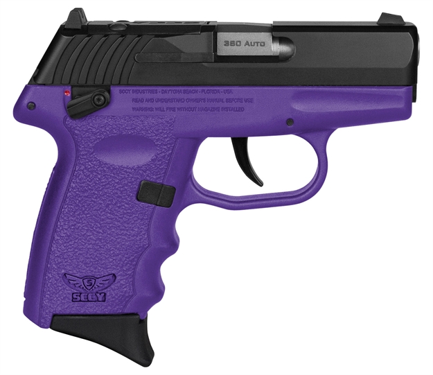 Picture of Sccy Industries Cpx4cbpurdrg3 Cpx-4 RD 380 Acp 10+1 2.96" Purple Polymer/Serrated Black Nitride Stainless Steel Slide/Finger Grooved Purple Polymer Grip CPX-4CBPURDRG3