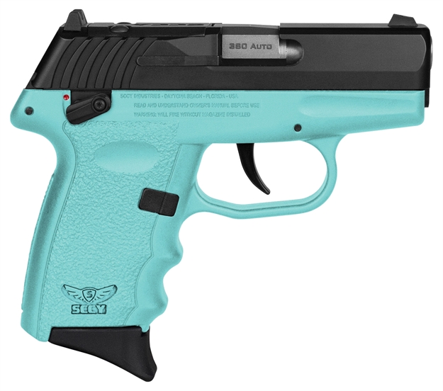 Picture of Sccy Industries Cpx4cbsbrdrg3 Cpx-4 RD 380 Acp 10+1 2.96" Sccy Blue Polymer/Serrated Black Nitride Stainless Steel Slide/Finger Grooved Sccy Blue Polymer Grip CPX-4CBSBRDRG3
