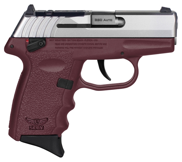 Picture of Sccy Industries Cpx4ttcrrdrg3 Cpx-4 RD 380 Acp 10+1 2.96" Crimson Red Polymer/Serrated Stainless Steel Slide/Finger Grooved Crimson Red Polymer Grip CPX-4TTCRRDRG3
