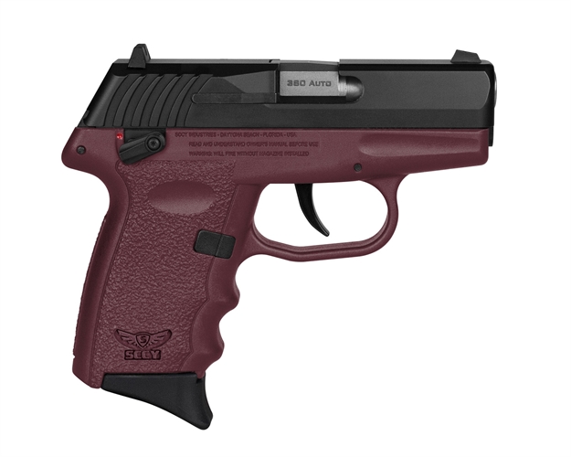 Picture of  Sccy Industries Cpx-4Cbcr Cpx-4  380 Acp 10+1 2.96" Crimson Red Polymer Serrated Black Nitride SS Slide Finger Grooved Crimson Red Polymer Grip