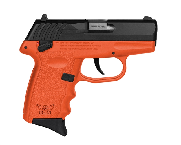 Picture of  Sccy Industries Cpx-4Cbor Cpx-4  380 Acp 10+1 2.96" Orange Polymer Serrated Black Nitride SS Slide Finger Grooved Orange Polymer Grip