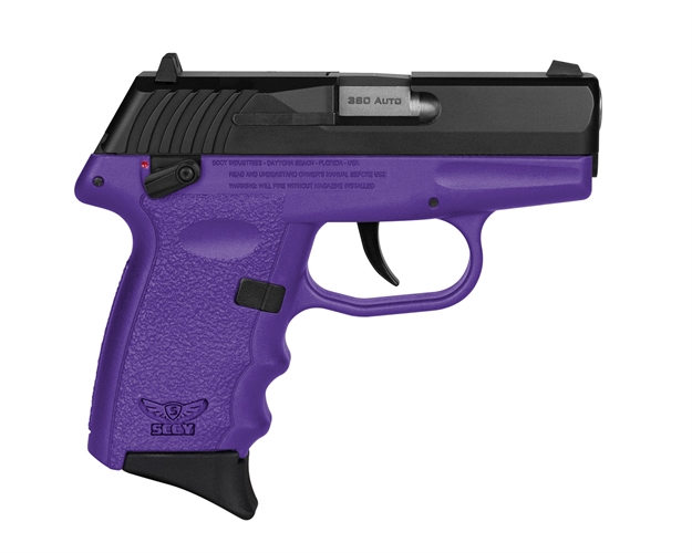 Picture of  Sccy Industries Cpx-4Cbpu Cpx-4  380 Acp 10+1 2.96" Purple Polymer Serrated Black Nitride SS Slide Finger Grooved Purple Polymer Grip 810099570526