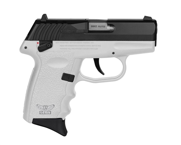 Picture of  Sccy Industries Cpx-4Cbwt Cpx-4  380 Acp 10+1 2.96" White Polymer Serrated Black Nitride SS Slide Finger Grooved White Polymer Grip