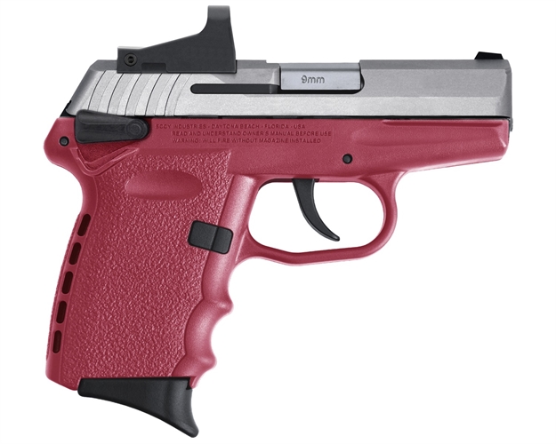Picture of Sccy Industries Cpx-1Ttcrrd Cpx-1 RD 9Mm Luger 3.10" 10+1 Stainless Steel Slide Crimson Red Polymer Grip Cts-1500 Red Dot