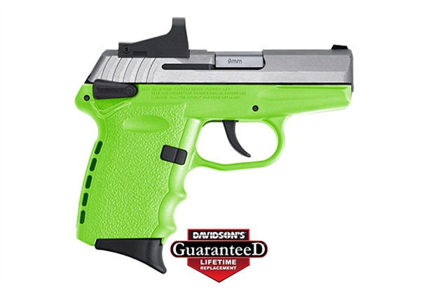 Picture of Sccy Industries Cpx-1Ttlgrd Cpx-1 RD 9Mm Luger 3.10" 10+1 Stainless Steel Slide Lime Polymer Grip Cts-1500 Red Dot