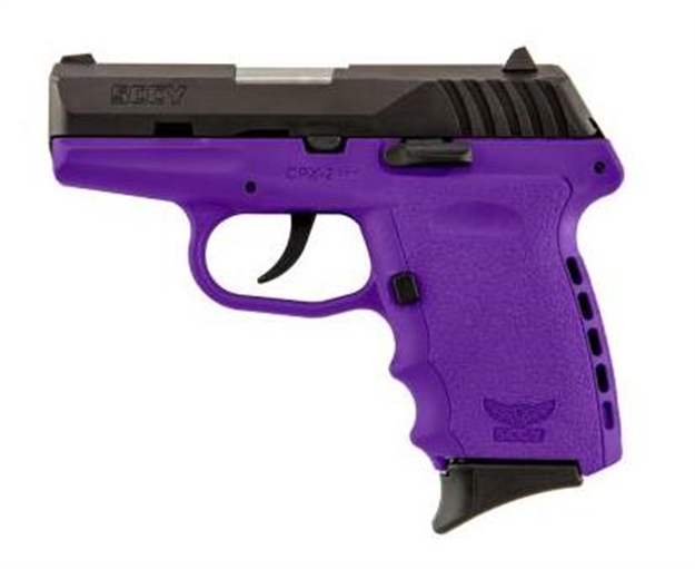 Picture of Sccy Industries Semi Auto Pistol 9Mm Black Nitride 2-10Rnd Mag NO External Safety Purple Grip CPX2-CBPU 857679003173