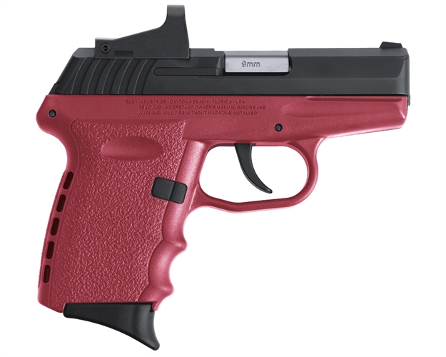 Picture of Sccy Industries Cpx-2Cbcrrde Cpx-2 RD 9Mm Luger 3.10" 10+1 Black Nitride Stainless Steel Slide Crimson Red Polymer Grip Nms Cts-1500 Red Dot