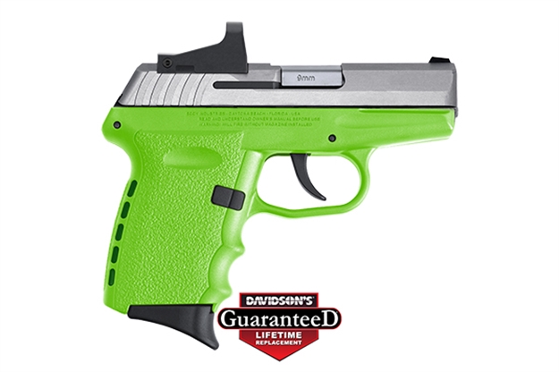 Picture of Sccy Industries Cpx-2Ttlgrd Cpx-2 RD 9Mm Luger 3.10" 10+1 Stainless Steel Slide Lime Polymer Grip Nms Cts-1500 Red Dot