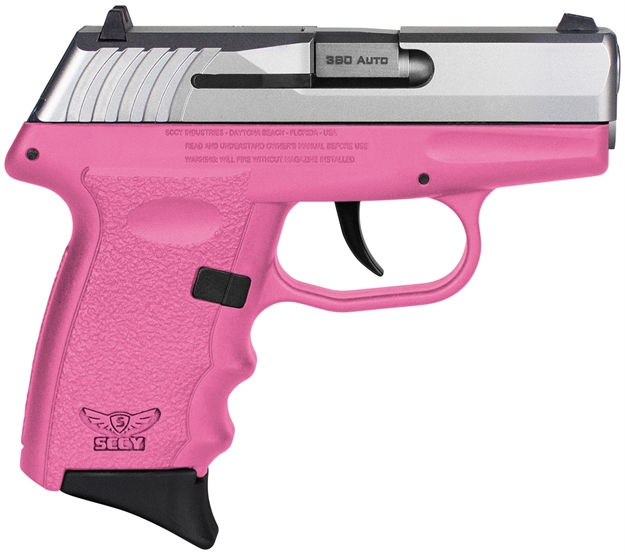 Picture of Sccy Industries Cpx-3Ttpk Cpx-3  Sub-Compact Frame 380 Acp 10+1, 3.10" Stainless Quadlock Barrel, Serrated Stainless Steel Slide, Pink Polymer Frame W/Finger Grooves, NO Safety, Right Hand CPX-3TTPKG3 810099570618