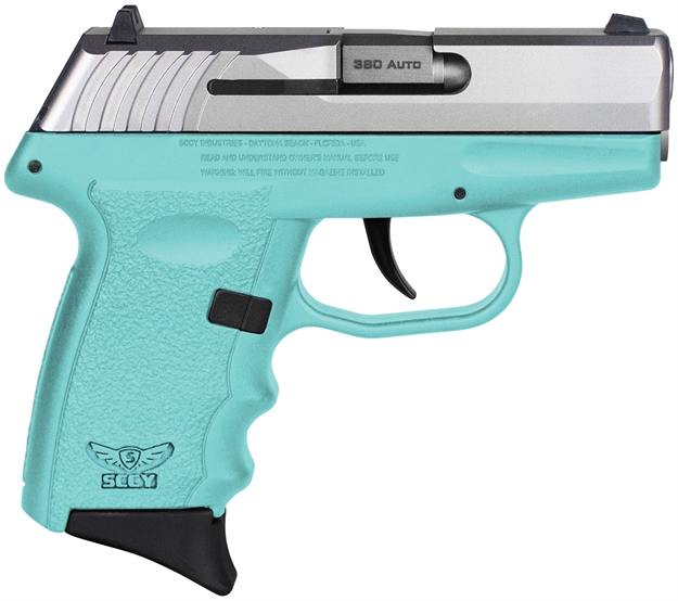 Picture of Sccy Industries Cpx-3Ttsb Cpx-3  Sub-Compact Frame 380 Acp 10+1, 3.10" Stainless Quadlock Barrel, Serrated Stainless Steel Slide, Sccy Blue Polymer Frame W/Finger Grooves, NO Safety, Right Hand CPX-3TTSBG3 810099570632