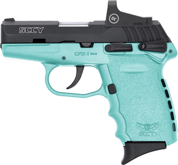 Picture of Sccy Industries Cpx1-Cb W/Red Dot Dao 9Mm 10Rd Black/Sccy Blue W/Safety