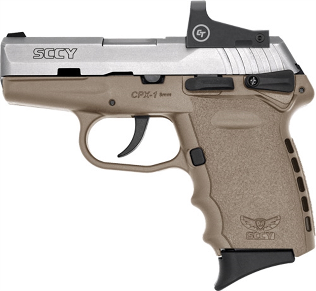 Picture of Sccy Industries Cpx1-Tt W/Red Dot Dao 9Mm 10Rd Ss/Fde W/Safety