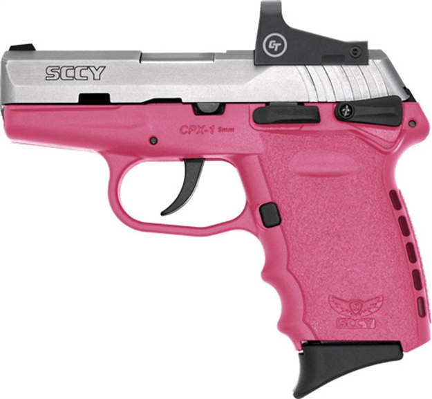 Picture of Sccy Industries Cpx1-Tt W/Red Dot Dao 9Mm 10Rd Ss/Pink W/Safety