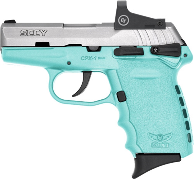 Picture of Sccy Industries Cpx1-Tt W/Red Dot Dao 9Mm 10Rd Ss/Sccy Blue W/Safety