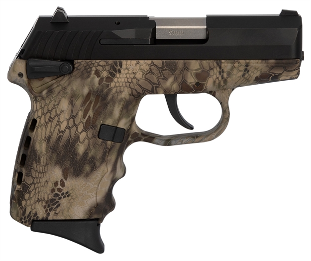 Picture of Sccy Industries Cpx1cbkh Cpx-1 Carbon 9Mm Luger Double 3.10" 10+1 Kryptek Highlander Polymer Grip Black Stainless Steel Slide