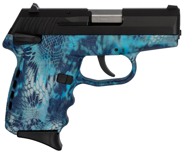 Picture of Sccy Industries Cpx1cbkp Cpx-1 Carbon 9Mm Luger Double 3.10" 10+1 Kryptek Pontus Polymer Grip Black Stainless Steel Slide