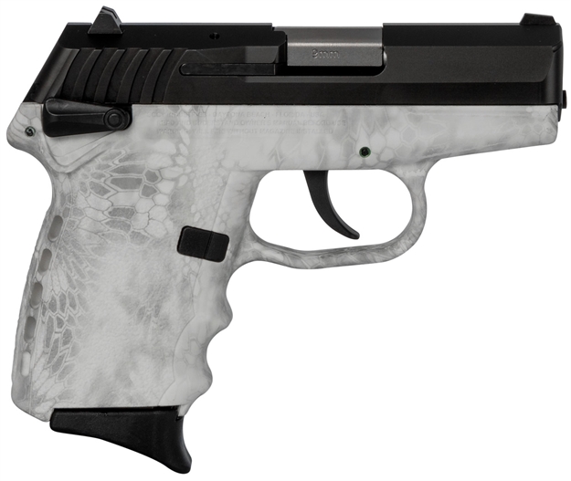 Picture of Sccy Industries Cpx1cbky Cpx-1 Carbon 9Mm Luger Double 3.10" 10+1 Kryptek Yeti Grip Black Stainless Steel Slide
