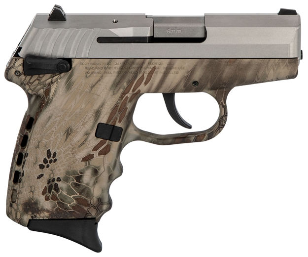 Picture of Sccy Industries Cpx1ttkh Cpx-1 Carbon 9Mm Luger Double 3.10" 10+1 Kryptek Highlander Polymer Grip Stainless Steel Slide