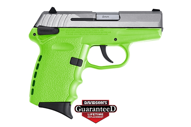 Picture of Sccy Industries Cpx1ttlg Cpx-1 Carbon 9Mm Luger Double 3.10" 10+1 Lime Polymer Grip Stainless Steel Slide