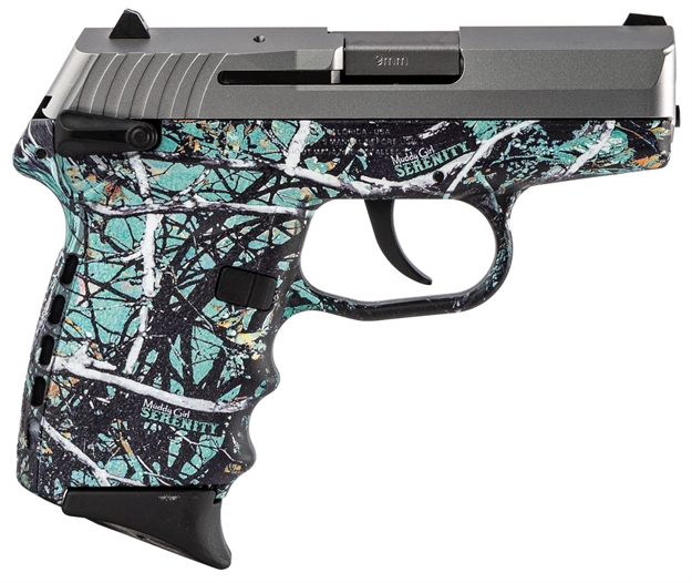 Picture of Sccy Industries Cpx1ttms Cpx-1 Carbon 
9Mm Luger Double 3.1" 10+1 Muddy Girl Serenity Polymer Grip Stainless Steel Slide