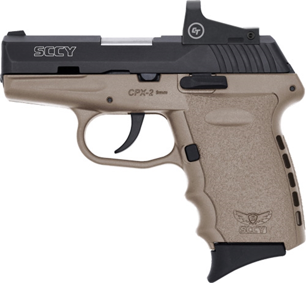 Picture of Sccy Industries Cpx2-Cb W/Red Dot Dao 9Mm 10Rd Black/Fde W/O Safety