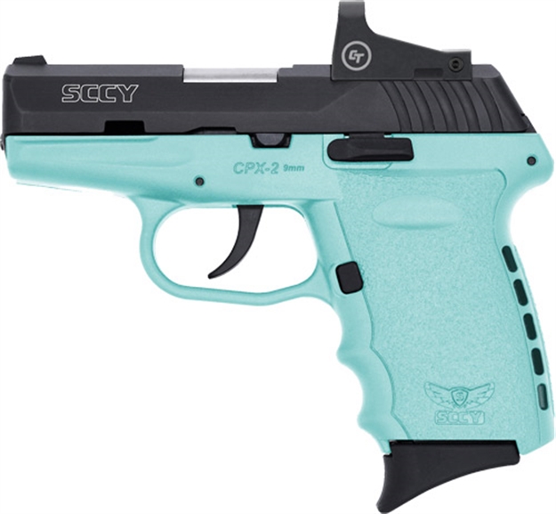 Picture of Sccy Industries Cpx2-Cb W/Red Dot Dao 9Mm 10Rd Blk/Sccy Blue W/O Safety