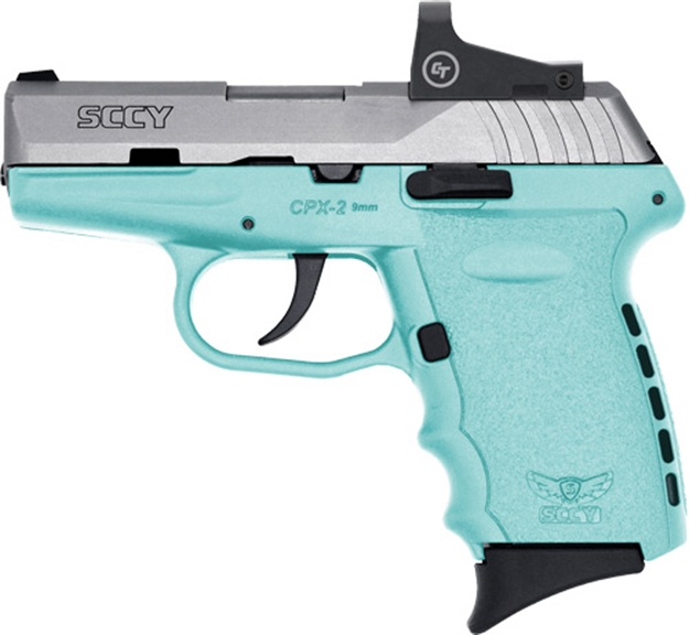 Picture of Sccy Industries Cpx2-Tt W/Red Dot Dao 9Mm 10Rd Ss/Sccy Blue W/O Safety
