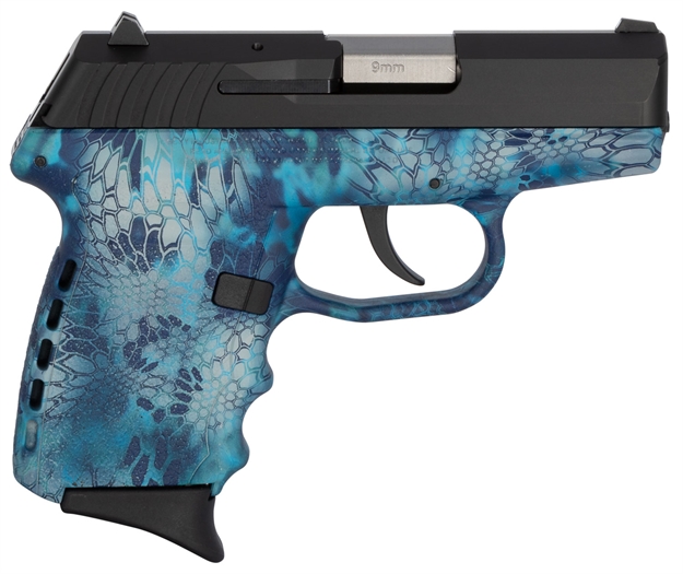 Picture of Sccy Industries Cpx2cbkp Cpx-2 Carbon 9Mm Luger Double 3.10" 10+1 Kryptek Pontus Polymer Grip Black Stainless Steel Slide