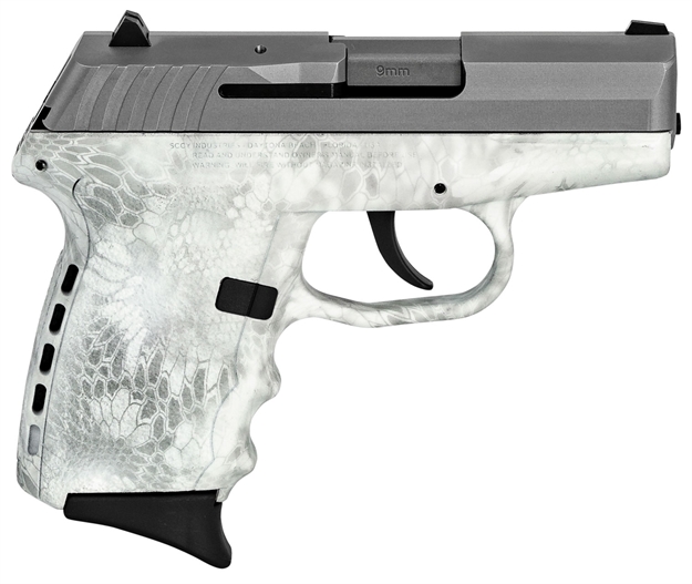 Picture of Sccy Industries Cpx2ttky Cpx-2 Carbon 9Mm Luger Double 3.10" 10+1 Kryptek Yeti Grip Stainless Steel Slide