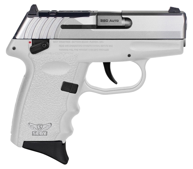 Picture of Sccy Industries Cpx4ttwtrdrg3 Cpx-4 RD 380 Acp 10+1 2.96" White Polymer/Serrated Stainless Steel Slide/Finger Grooved White Polymer Grip CPX-4TTWTRDRG3