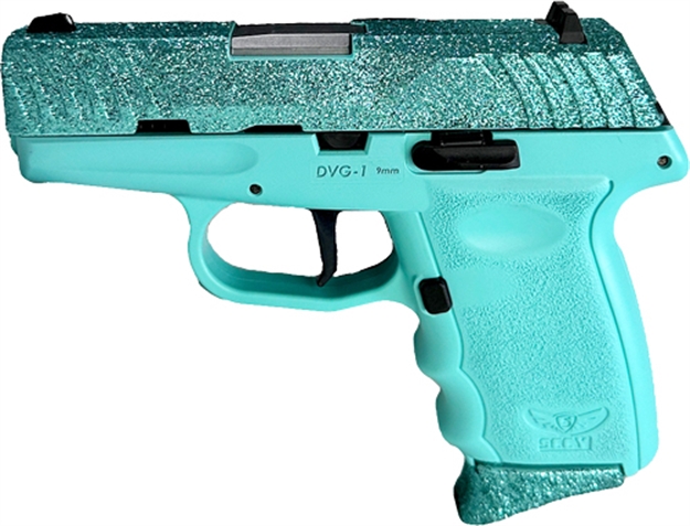 Picture of Sccy Industries Dvg1-Glitter Pistol 9Mm 10Rd Sea Mist Slide Blue Grip DVG-1SMSB