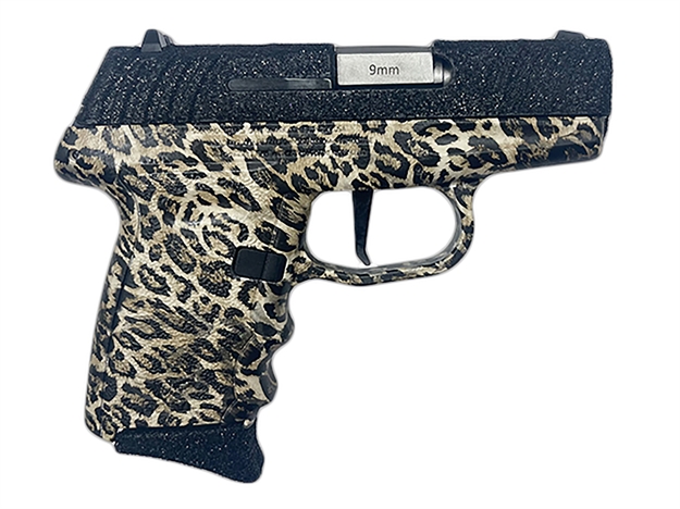 Picture of  Sccy Industries Dvg1pblp Dvg-1  Sub-Compact Frame 9Mm Luger 10+1 3.10" Stainless Quadlock Barrel, Black Glitter Optic Ready/Serrated Stainless Steel Slide, Black Leopard Polymer Frame & Grip