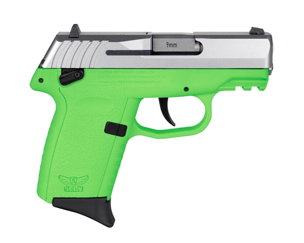 Picture of Sccy Industries Cpx1ttlgg3 Cpx-1 Gen3 9Mm Luger 10+1 3.10" Lime Green Polymer W/Picatinny Rail Serrated SS Slide Lime Green Polymer Grip CPX-1TTLGG3 810099570281