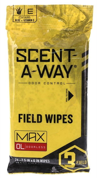 Picture of  Scent-A-Way 07795 Max Field Wipes Odor Eliminator Odorless Scent Pkg OF 24 021291077953