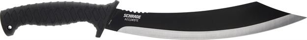 Picture of  Schrade 1182527 Decimate Parang  11.75" Fixed Parang Plain Black Black Oxide 3Cr13 Steel Blade 6.75" Black Rubber Overmold Handle Includes Sheath 661120651611