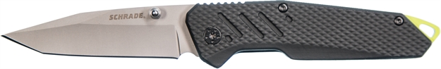 Picture of Schrade Clip Folder, Abs & Kraton Handle, 9Cr18mov Steel Bead Blast 3" Blade, Thumbstud, Lanyard Hole