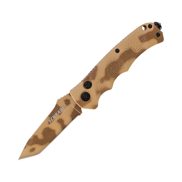 Picture of Schrade Folder 2.5 IN Desert Camo Combo Tanto Blade Aluminum