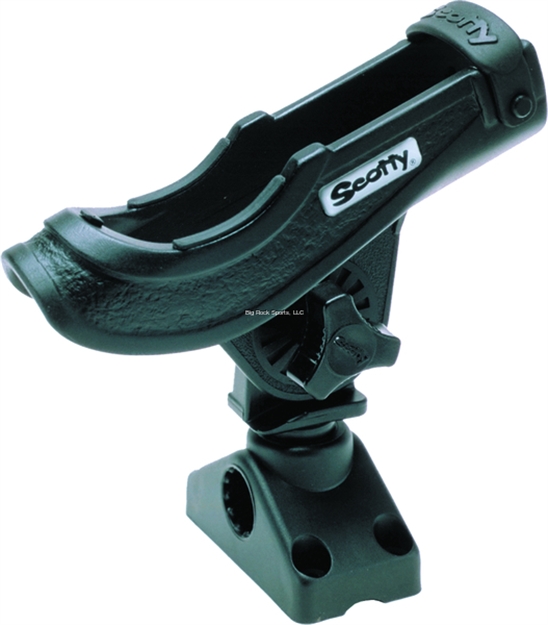 Picture of Scotty Downriggers Baitcaster / Spinning Rod Holder, Black, W/ 0241 Side / Deck Mount 280BK